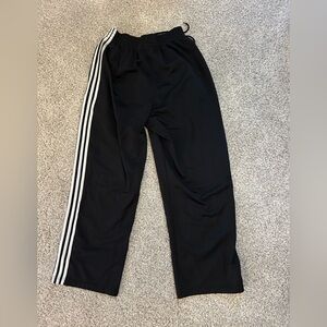 adidas Kids Black Joggers with White Stripes